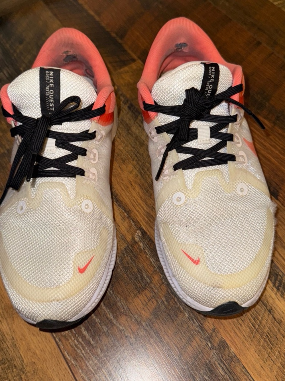Nike women’s White Sneakers with Coral Accents